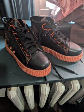 STRANGECULT. High top platform boots. Punk, goth. Womens size 6